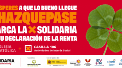 Gracias por marcar un año más la X Solidaria  en la declaración de la renta y hacer que las cosas buenas pasen ayudando a millones de personas que lo necesitan